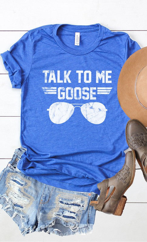 Talk to Me Goose White Ink Graphic Tee