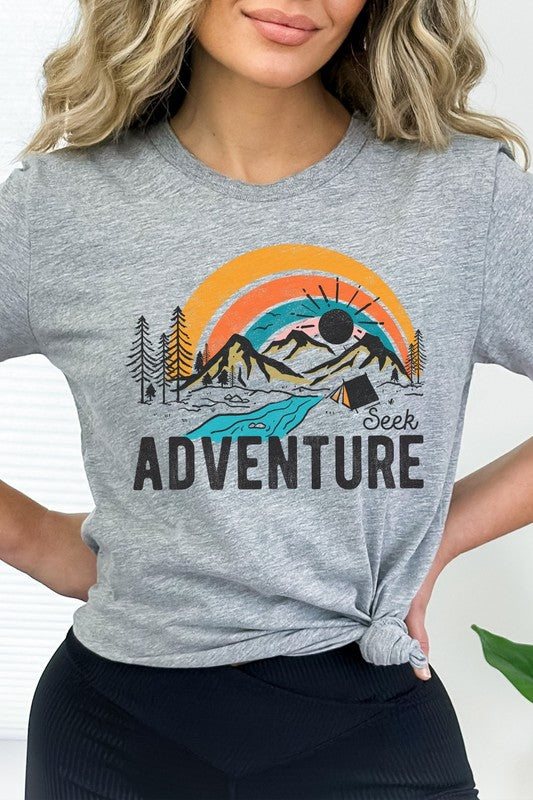 Seek Adventure Forest Mountain Camp Graphic Tee