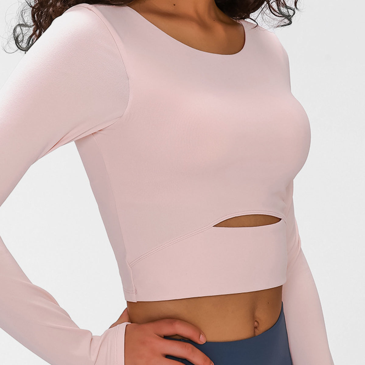 Millennia Long Sleeve Cropped Top With Sports Strap