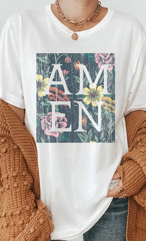 Floral Amen Graphic Tee