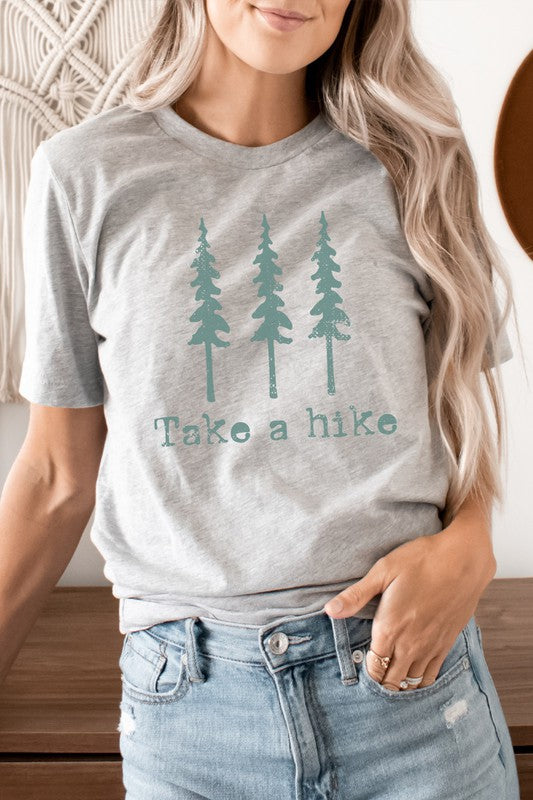 Pine Trees Take A Hike Summer Trip Graphic Tee