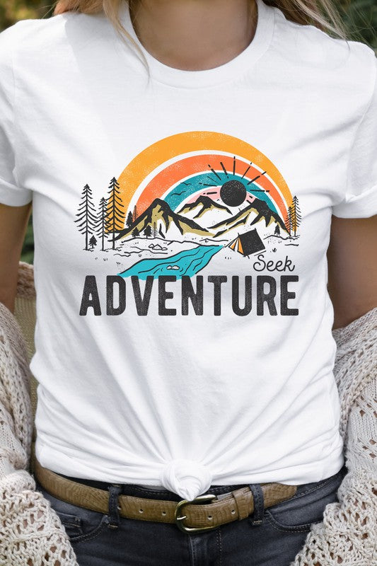 Seek Adventure Forest Mountain Camp Graphic Tee