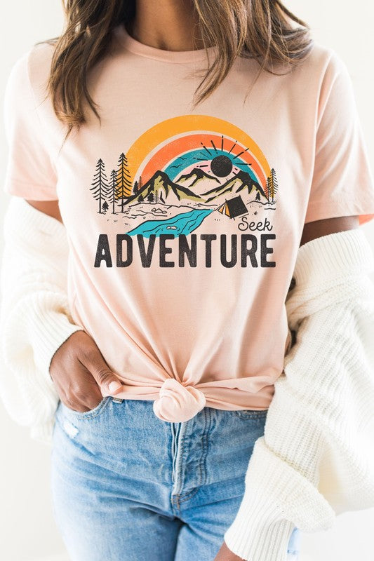 Seek Adventure Forest Mountain Camp Graphic Tee