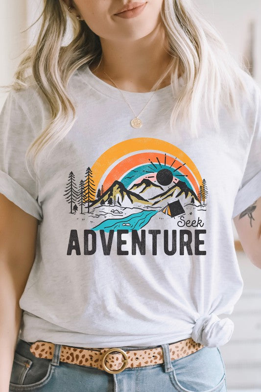 Seek Adventure Forest Mountain Camp Graphic Tee